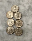 Lot of 7 Franklin Liberty Head Half Dollars one 1960 Six 1963