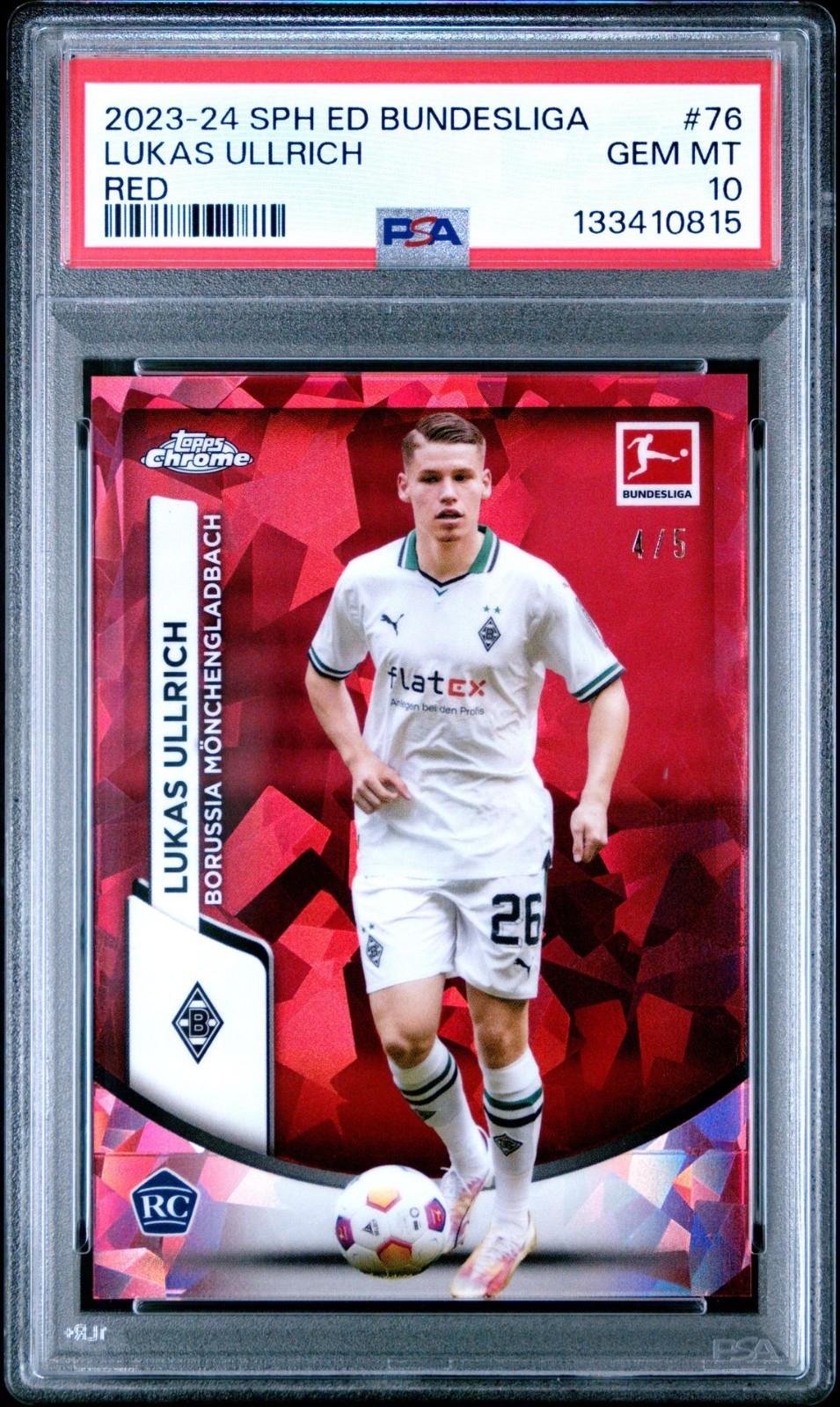 2024 Topps Chrome Sapphire Bundesliga Lukas Ullrich #76 Red PSA 10 Rookie RC