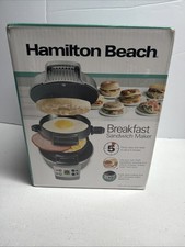 Hamilton Beach Desayuno Sandwichera Temporizador Antiadherente Apto para Lavavajillas