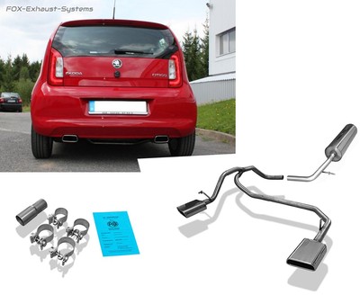 FOX Sport Exhaust Muffler Skoda Citigo Duplex 145x65mm Trapezoid