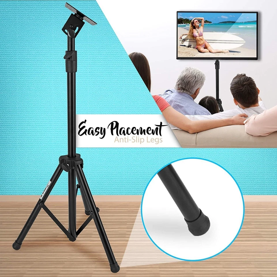 Pyle 2 piezas. Soporte de TV con trípode - Soporte portátil para TV de pantalla plana y monitor Foto 4 de 4