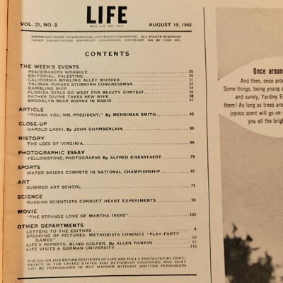 Vintage Life Magazine 1946, 1947 And 1948 See All Pictures READ