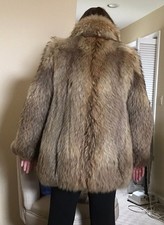 Finnish Raccoon Fur Coat Size 14 With Matching Headband