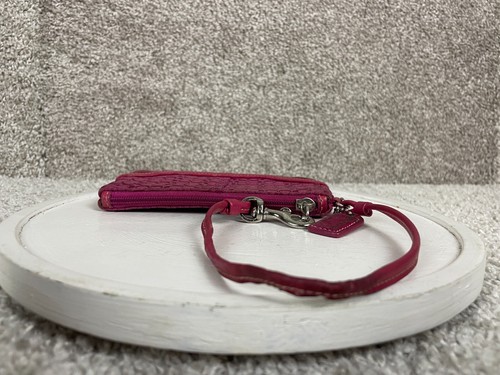 Borsa da polso Coach donna piccola jacquard in pelle monogramma firma C rosa - Foto 4 di 13