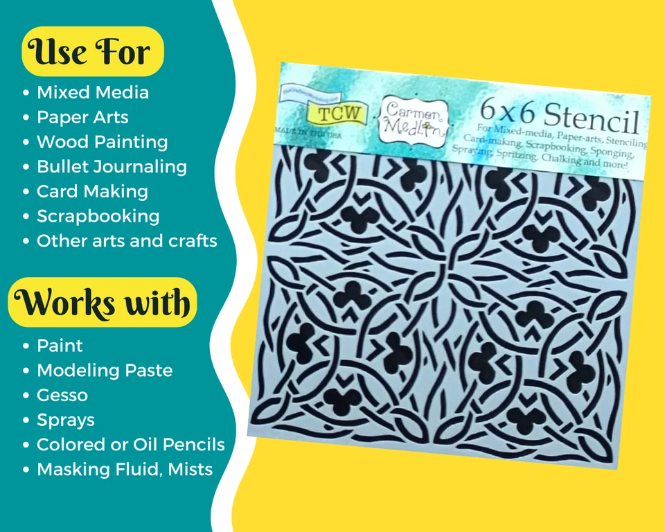 Celtic Stencil Irish Knot Stencils Mixed Media Painting Four Leaf Clover Pattern - Image 2 of 4