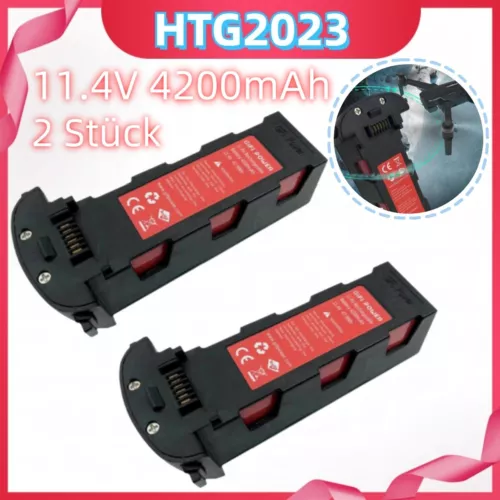 2 Ser 11.4V 4200mAh Lipo Batterie Akku für Hubsan H117S Zino RC Drohnen Zubehör