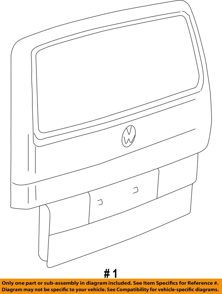 Puerta trasera maletero furgoneta blanca tracción delantera OEM 1999 00 01 02 2003 Volkswagen Eurovan Foto 4 de 4