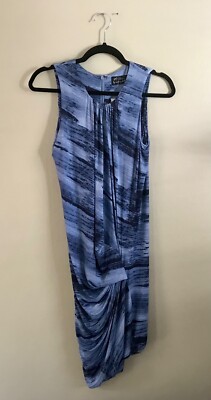 Torn by Ronny Kobo Blue Mary Kate Twisted Dress BodyCon Retail $311 ~ Small