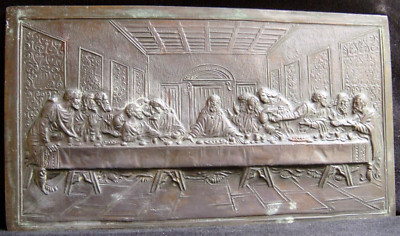 Antique Italy The Last Supper according to Leonardo da VINCI Bronze Bas ...