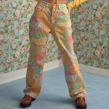The Ragged Priest Sensory Dad Jeans High Rise Women's 100 Cotton Pant Colorful