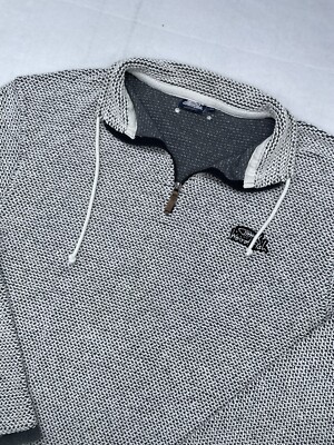 Weird Fish Macaroni Jumper 1/4 Zip Grey Pull Cord Knit Sweatshirt