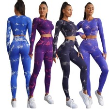 Womens Seamless Workout Sets 2 Piece Ribbed Yoga Outfits Ruched Athletic Clothes