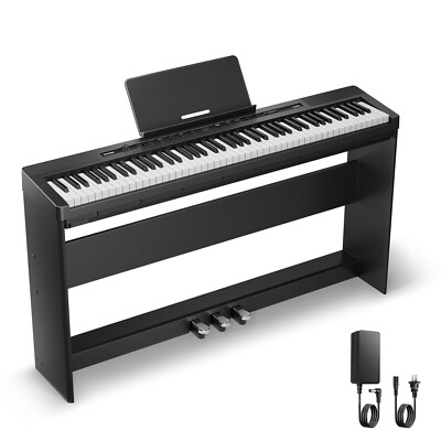Donner DEP-16S Digital Piano 88 Key Weighted Electric Keyboard + Stand Pedal