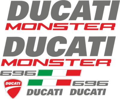 kompatible Aufkleber Ducati Monster 696 DECALS Ducati Monster Anthrazit/Rot