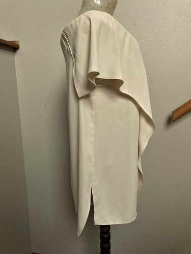HALSTON HERITAGE-CREAM-OFF THE SHOULDER TOP-LUXE CREPE-LAYERED FRONT-6-NWT - Picture 5 of 6