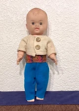 Vintage RUBBER HEAD Boy Doll w/ moveable head & arms, 12”, unreadable mark