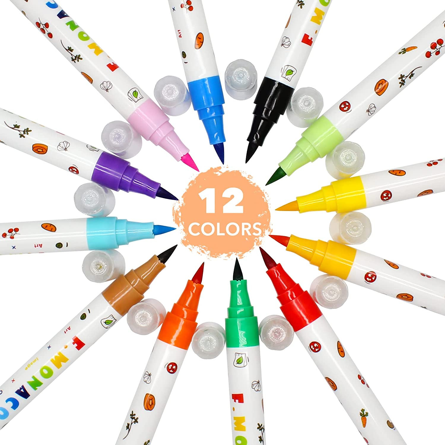 Washable Markers for Kids Ages 2-4 Years, 12 Colors Jumbo Toddler Markers for...