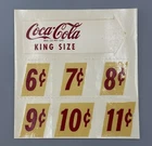 1960 COCA-COLA Price Stickers COOLER DECAL Vintage Soda Machine Advertising