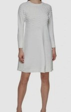 $114 Jessica Howard Women's Ivory Dot-Textured Sweater Minidress Petite Size PL