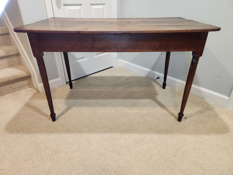 1800s Antique Primitive Farm Table Kitchen Bakers Square Nail Solid 19th Century - Image 2 of 4