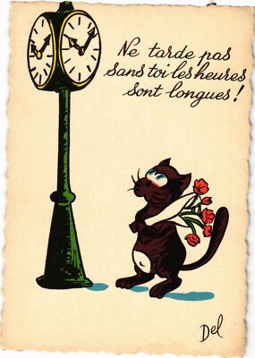 CPA AK Ne tarde pas sans toi les heures sont longues! CATS (1340818)