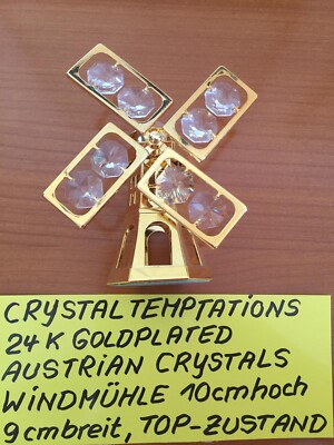Crystal Temptations 24k Goldplated Austrian Crystals Windmühle Top Zustand