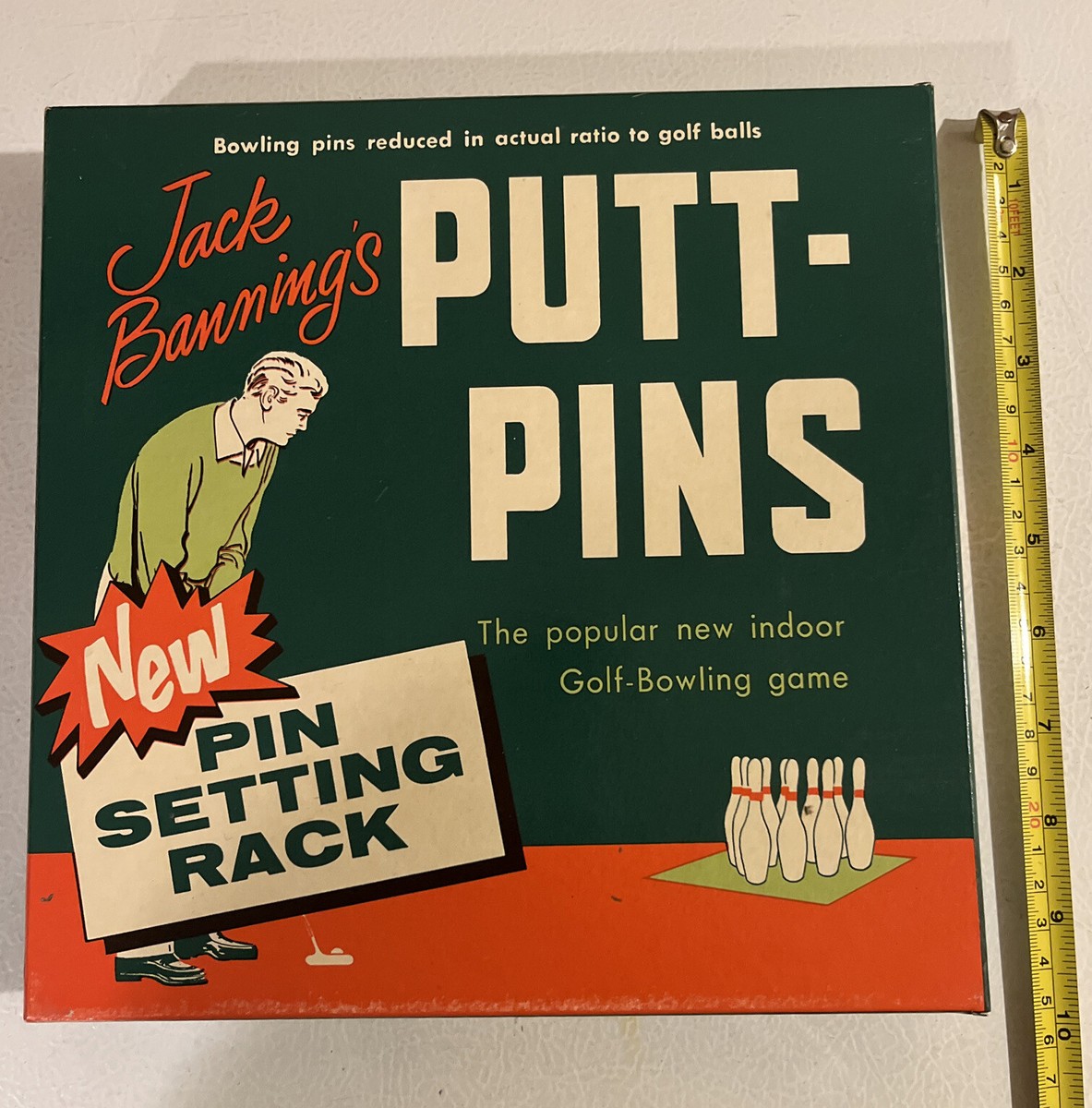 Vintage 1960s Jack Banning's Putt-Pins Indoor Golf Bowling Game