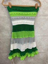 Shein Women's Sexy Sleeveless Dress Striped Green/White/Gray Size 8/10