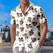 Disney Mickey Mouse Halloween Pirate Crew Vacation Hawaiian Shirt