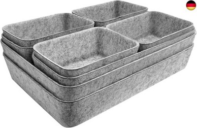 Captainfive Pack of 8 Drawer Organisers, Stackable Felt Storage Boxes, Drawer