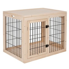 Indoor Dog Cage 82x59x65 cm – Safe Wooden & Metal Kennel for Small Dogs