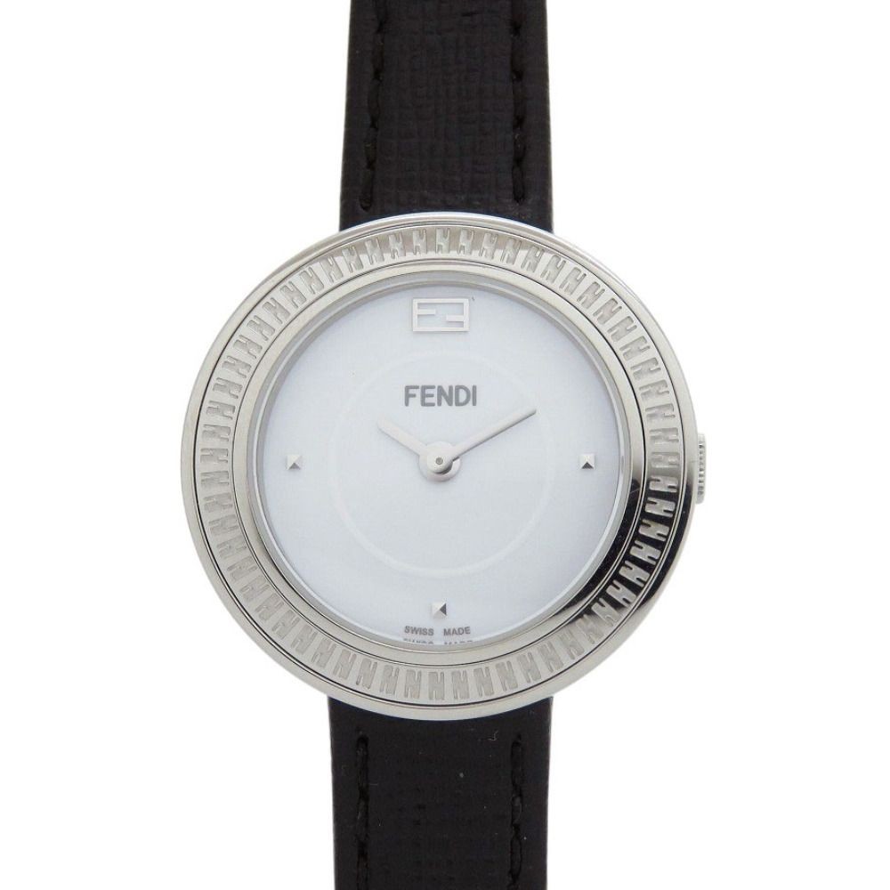 Fendi My Way 3500S Quartz Women's Watch White Black Leather New From Japan