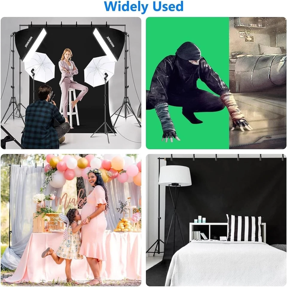 NEEWER Photography Lighting kit with Backdrops, 8.5x10ft Backdrop Stands - Image 3 of 4