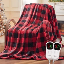 Electric Blanket Heated Queen Size - 84“x90“ Ultra Soft Cozy Flannel Heating ...