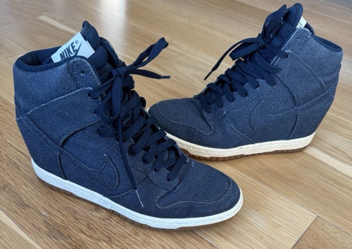 Nike Dunk Sky Essential High Top Denim Blue Size 9