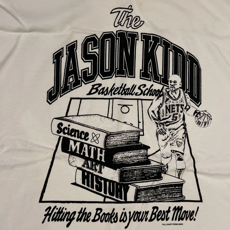 Ex-Cal Berkeley Dallas Mavericks Jason Kidd ‘Basketball School’ Nets #5 Shirt XL - Image 2 of 4