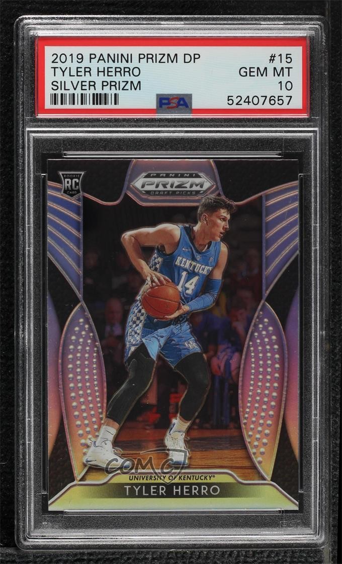 2019 Panini Prizm Draft Picks Silver Tyler Herro #15 PSA 10 GEM MT Rookie RC s6i