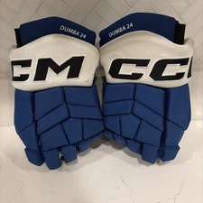Matt Dumba Tampa Bay Lightning Game Used CCM Hockey Gloves Great Wear Rare