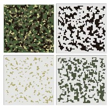 Camo Camouflage Pattern 3-SET Stencil Army Tactical 10 Mil Mylar Template