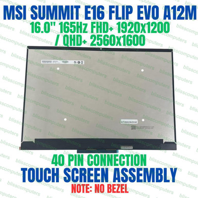16'' LCD Screen B160UAN01.J Touch Assembly MSI Summit E16 Flip Evo A12M FHD