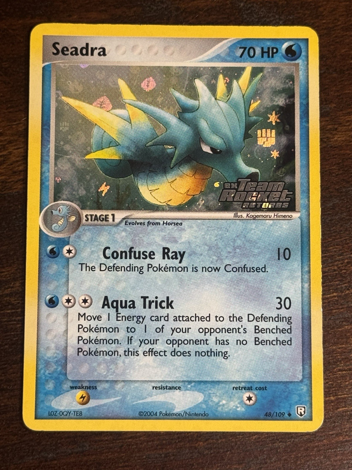 Pokemon Card - Seadra Team Rocket Returns 48/109 Reverse Holo Stamped LP