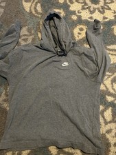 Nike Gray Fleece Pull Over Jacket Size Small Long Sleeve Hoodie