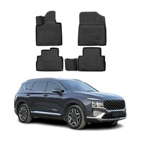 Omac Gummimatten FußMatten FüR Hyundai Santa Fe TM 2021-2023 TPE Schwarz 4X