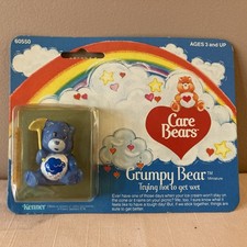 1982 Care Bear Miniatures Grumpy Bear Trying Not To Get Wet Sealed 60550