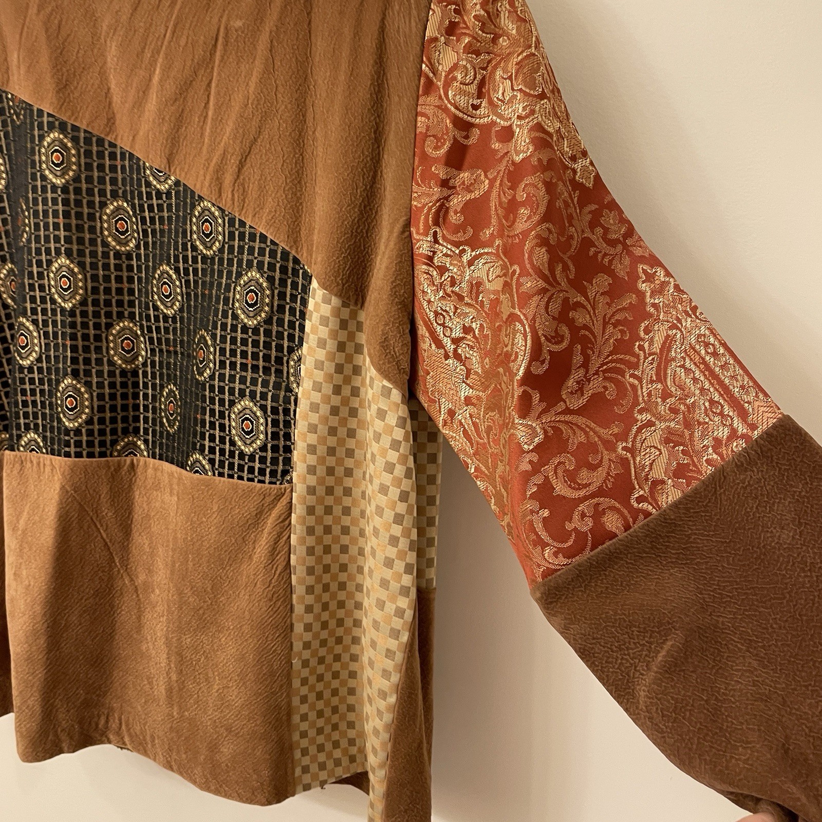 Indigo Moon Jacket Embellished Patchwork Button D… - image 5