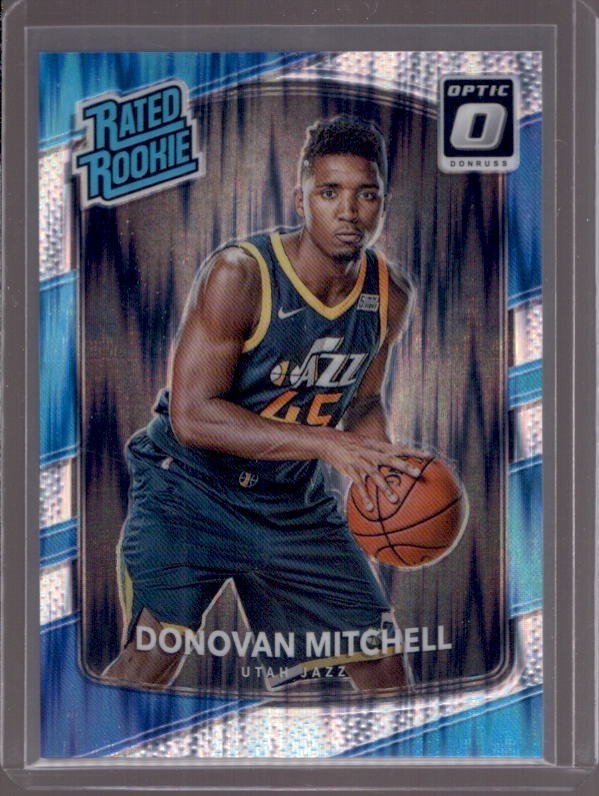 DONOVAN MITCHELL 2017-18 Donruss Optic #188 Shock Flash Holo Rated Rookie RC