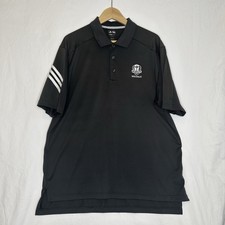 ADIDAS Ryder Cup Polo Shirt Medinah 2012 Men  s Large Black Short Sleeve Golf