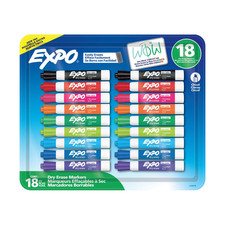 Expo Dry Erase Markers, Assorted Colors, Pack of 18