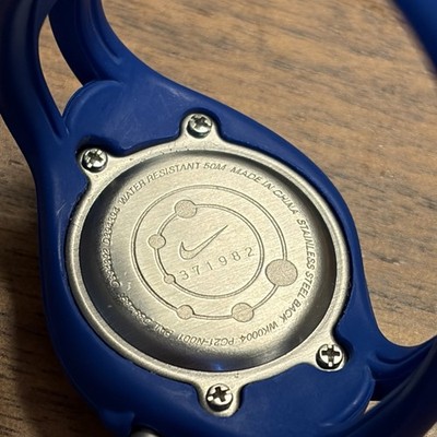 Vintage Nike Triax Y2K Tech Sport Kids Analog Watch Blue Silver