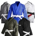 Hawk Sports Brazilian Jiu Jitsu Gi with Jacket, Pants, & White Belt, A4 - Black-